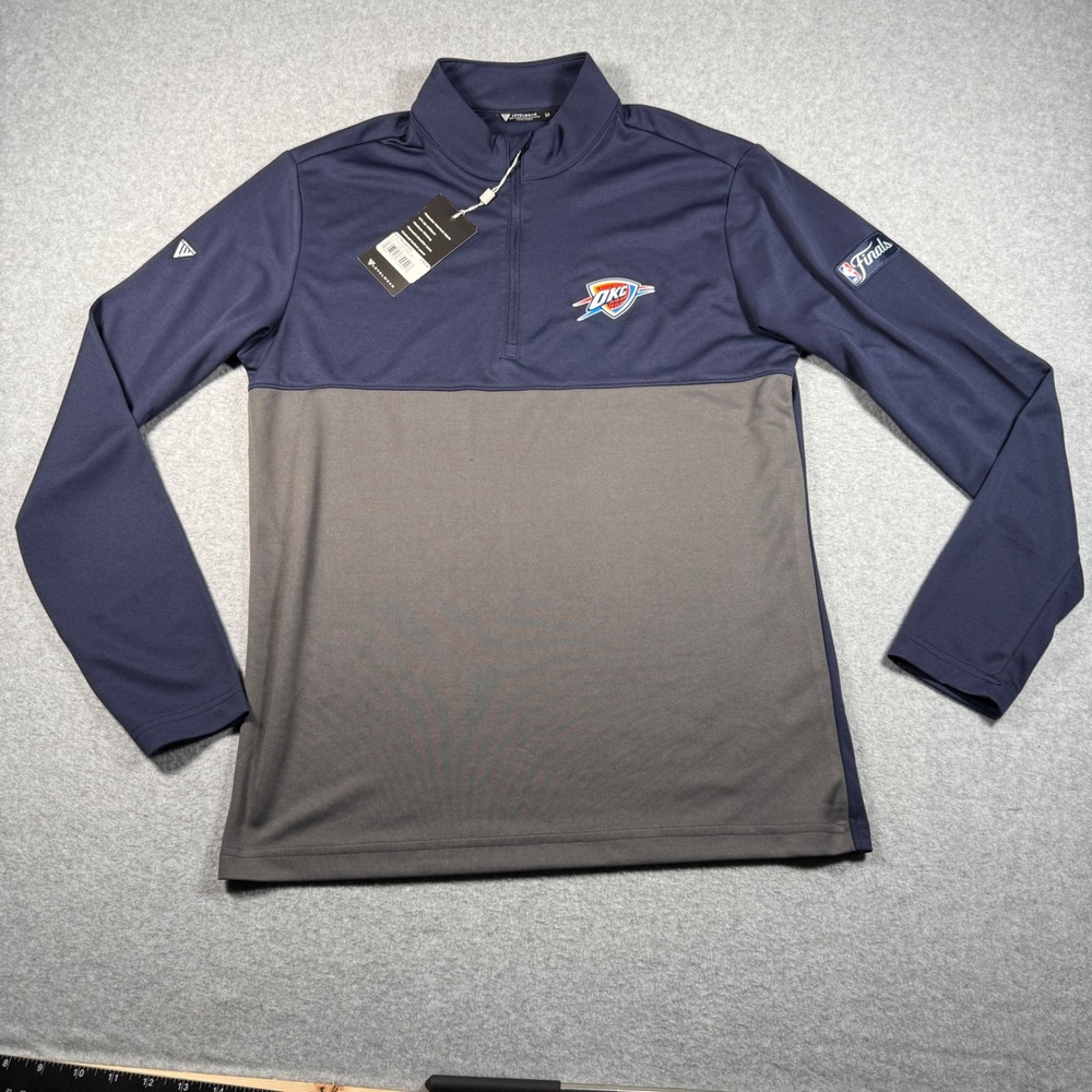 Levelwear Oklahoma City Thunder NBA Finals 1/4 Zip Pullover Navy Grey S